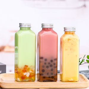 Bottiglia in Vetro Quadrata Francese Personalizzata 350ml 500ml per Caffè Pressato a Freddo, Tè al Latte, Bevande e Succhi con Coperchio - Product Image 5