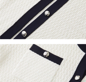 Korean Cotton Mix Elegant Slim Button Casual Short Sleeve Breathable Knitted <strong>Maxi</strong> Length Summer <strong>Cardigan</strong> Women's A-Line Bodycon - Product Image 5