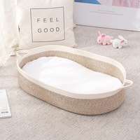 Panier pour bébé en corde de coton moderne, pliable et fait main - Écologique, durable, gain de place, paniers de rangement pour la salle de bain et la cuisine