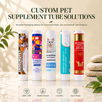Tubes d'emballage en aluminium et plastique pour compléments alimentaires pour animaux de compagnie, contenants personnalisés à capuchon à vis imprimés UV pour les soins contre les boules de poils