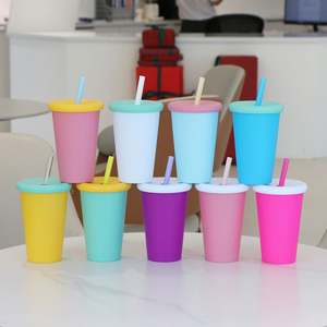 Vente en gros de gobelets en plastique PP de 20 oz avec couvercle à ventouse et paille, anti-fuite, design minimaliste, lavable au lave-vaisselle, unisexe, pour les voyages, la randonnée, les fêtes - Product Image 5