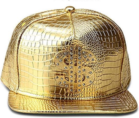 Gorra de Cuero Dobby Deportiva Vintage Estilo Hip-Hop, Impermeable, con Letras Personalizables, Bordado a Mano, Unisex, Visera Plana, Estilo Rap Rock Argyle