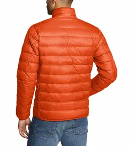 Jaqueta masculina de náilon com capuz, casaco de inverno masculino liso acolchoado, sem capuz, de nylon, 100%