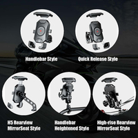 Kewig Support de téléphone réglable personnalisé pour moto Support de téléphone pour guidon étanche IP66 à 360 rotation pour téléphone de 4.7 à 7.2 pouces