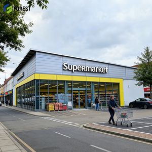 อาคารซูเปอร์มาร์เก็ตสำเร็จรูปโครงสร้างเหล็ก พร้อมประกอบร้านสะดวกซื้อ แผงผนังประกอบเร็ว กันน้ำ - Product Image 1