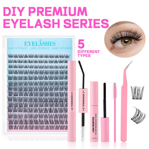 Màu Hồng pre-cut DIY phân đoạn lông mi mở rộng handmade Fan lông mi cho Lash nghệ sĩ chiều dài mix bán buôn lông mi chất liệu - Product Image 2