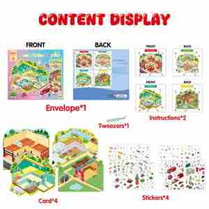 Collection de projets créatifs pour enfants : Créez votre espace de style pour cadeaux – Livre de scènes 3D DIY avec 4 scènes et autocollants - Product Image 6