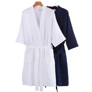Wholesale 5 Star Luxury Kimono Hotel Spa Bath <strong>Robes</strong> Organic Cotton <strong>Waffle</strong> <strong>Robes</strong> for Summer - Product Image 2