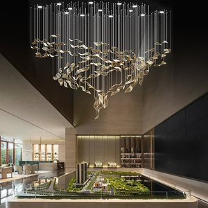 Good Material Indoor Lighting Glass Fallen <strong>Leaves</strong> High Ceiling Chandelier Lamp Modern Luxury Home Decor Pendant <strong>Light</strong> - Product Image 1