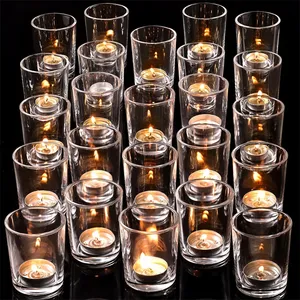 Clear Tea Lights Candle Holder Titulares De Vela De Vidro Em Massa para Centerpieces De Casamento Decoração Do Centro Da Mesa Do Festival