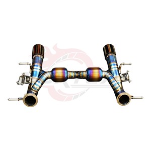 ท่อไอเสียไทเทเนียมแบบเชื่อมต่อ Vortex Pie-Cut สำหรับ Maserati MC20 3.0L Twin-Turbo พร้อมปลายท่อแบบคู่สีเบิร์นท์ และวาล์วเสียงคู่ - Product Image 6