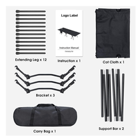 JSJM Lit de Camp Pliant Moderne en Alliage d'Aluminium avec Sac de Transport, Lit de Couchage Tactique Portable pour la Randonnée en Extérieur et les Situations d'Urgence