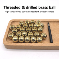 Tapped Brass Ball Internal Thread Hole H62 Solid Metal Sphere Polished Precision Hardware Accessory Fitting Part