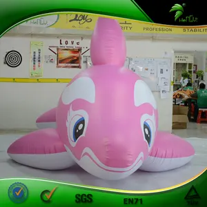 Lớn Inflatable Pool Đồ Chơi Inflatable Cá Voi Màu Hồng Tùy Chỉnh Squeaky Inflatable Dolphin