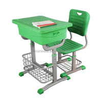 Juego de Escritorio y Silla Escolar Ajustable en Altura Zoshine con Cesta para Libros, Mesa y Silla de Estudio Ergonómicas de Plástico para Niños