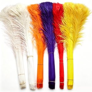 Plumas de Cola de Pavo Real Blanqueadas y Teñidas al por Mayor, 90-100 cm, Plumas Coloridas para Bodas, Carnavales, Disfraces, Manualidades y Adornos - Product Image 2