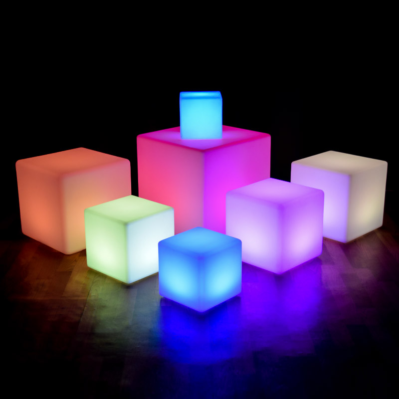 Новогодние светодиодные светильники, современный RGB светодиодный куб 40x40, светящийся пластиковый светодиодный кубик, осветительная коробка для наружного внутреннего бара, светодиодные светильники