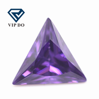 3x3mm-12x12mm, améthyste/d-améthyste, coupe triangulaire, zircone cubique, pierres précieuses synthétiques en vrac, coupe à facettes, forme triangulaire, pierres CZ