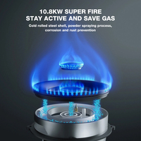 Table de cuisson à gaz à cinq brûleurs avec surface en verre trempé 830x470mm GPL et gaz naturel Encastrable Utilisation extérieure Économie d'énergie et nettoyage facile