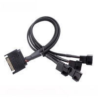 Adaptateur de ventilateur SATA vers 2 3 4 broches, adaptateur de câble d'alimentation de rallonge de ventilateur de boîtier PC 12V à 2 cœurs 3 broches / 4 broches 15 broches SATA vers 2 3 4 voies