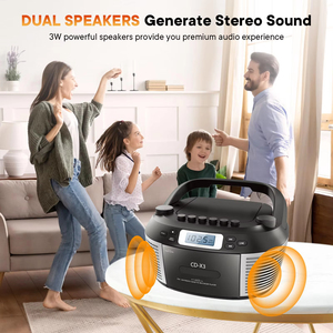 Boombox portable rétro en gros avec poignée et écran LCD pour la maison et l'extérieur, récepteur audio sans fil BT FM AM - Product Image 5