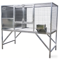 Équipement vétérinaire, cages de reproduction pour chiens durables en acier galvanisé avec mangeoires pour achat en gros