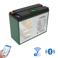 Batterie lithium-ion à décharge profonde JOZOKING 12V 12.8V 36AH 40AH LiFePO4 pour stockage d'énergie solaire domestique