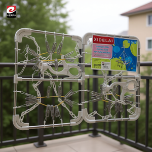 Xidelai Square Drying Rack X17-8882 Metal Folding Clothes Hanger Indoor Outdoor Use - Product Image 2