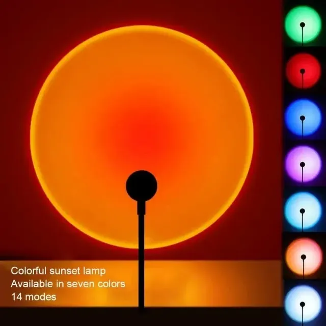 Mini Atmosphere Night Light RGB USB Sunset Projection Lamp for Photography Selfie Party Home Living Room Bedroom Decor