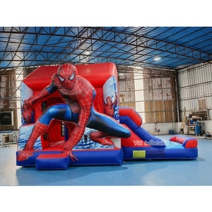 Structure gonflable <span class=keywords><strong>Spiderman</strong></span> avec toboggan et panier <span class=keywords><strong>de</strong></span> <span class=keywords><strong>basket</strong></span>, garantie 3 ans, pour fêtes, avec kits <span class=keywords><strong>de</strong></span> réparation - Product Image 1