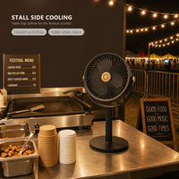 Ventilateur de table et de sol 4000 mAh à alimentation solaire, recharge mobile, cinq niveaux de vitesse, corps robuste pour les voyages en camping-car et le camping saisonnier