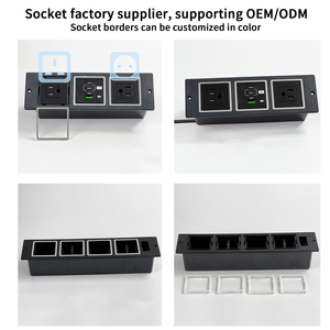 Nhà Máy Cung Cấp Công Nghiệp Bàn Ổ Cắm Flush Núi Bàn Ổ Cắm Đơn Vị Phân Phối 65W USB-C <span class=keywords><strong>2</strong></span> Cổng Nhựa Anh Cắm Lõm - Product Image 2