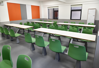 GUANGWEI Ensemble Table et Chaises 4 Personnes en Plastique Moderne de Haute Qualité pour Écoles, Hôtels et Hôpitaux
