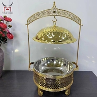 Ensemble de chauffe-plats suspendus de luxe en acier inoxydable pour buffet d'hôtel ensemble de chauffe-plats pour fêtes, événements, mariage, camping