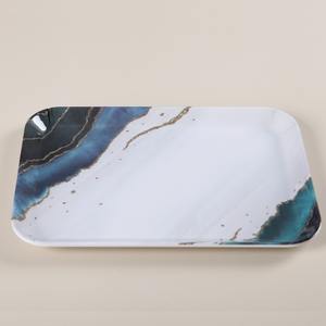 Fábrica personalizada nórdica mármol pintura estilo Rectangular galleta taza fruta bandeja plana 3 Set 12 13,5 15 pulgadas - Product Image 5