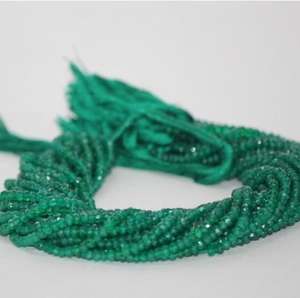 Perles Rondelles Facettées en Onyx Vert Naturel 3mm 5mm Certifiées IGI pour Fabrication de Bijoux Colliers Bracelets Fournisseur en Gros - Product Image 3