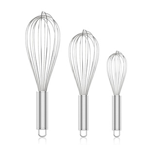Stainless Steel Egg Beater Set 3 Piece 2 2.5 3 Inch Manual Handheld Kitchen Baking Mixing Tool - Product Image 5