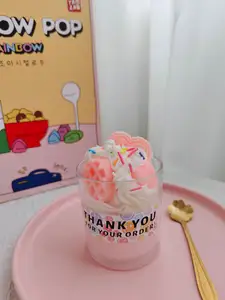 Oy-Vela de helado de imitación con cristal, vela de comida bonita para regalo, cono de helado y postre
