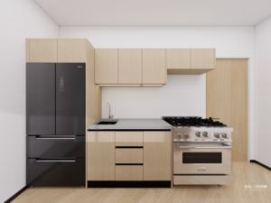 ชุดตู้ครัวเฟอร์นิเจอร์ห้องครัวไม้เนื้อแข็งพร้อมโต๊ะหินควอตซ์และวิลล่าหรูหราทันสมัยตามสั่งเฟอร์นิเจอร์ห้องครัว - Product Image 2