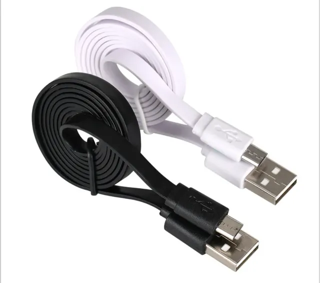 High Quality 3A Fast Charging Flat USB Micro-USB Cable 5V PVC Jacket Braid Shielding for Mobile Phones Computers Earphones
