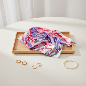 <span class=keywords><strong>Foulard</strong></span> carré <span class=keywords><strong>en</strong></span> <span class=keywords><strong>soie</strong></span> bleu marine 90x90 pour femme avec impression numérique <span class=keywords><strong>en</strong></span> gros pour la saison de printemps - Product Image 1