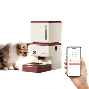 Petwant Manufacturer Customized 3.5L Smart WIFI Food Dispenser Ceramics Bowls Pet Feeder With Remote App Control