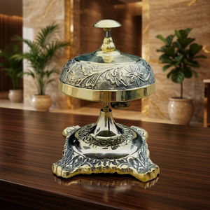 <b>Table</b> Desk Bell Antique Vintage Brass Hotel Service Ornate Reception Counter - Product Image 2