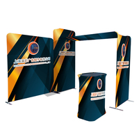 Stands d'exposition en tissu tendu en aluminium 10x10 pour salons professionnels, équipement personnalisable, polyester 260g, couleur CMYK