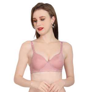 Sujetador de cobertura total sin costuras acolchado de poliéster y algodón para mujer |   Comodidad Suave para el Día a Día |   Correas Ajustables |   U-Back |   Cierre Trasero - Product Image 1