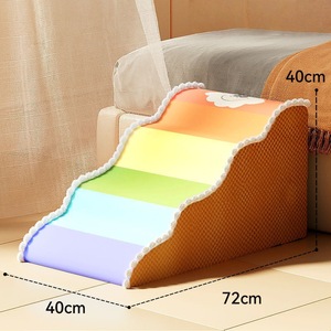 Escalera para mascotas de 72 cm x 40 cm, escalones antideslizantes de arcoíris para perros, accesorio para cama y sofá - Product Image 1