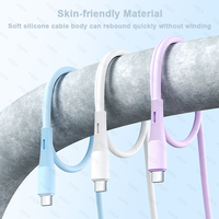 Cable USB tipo C de carga rápida de silicona líquida PD60W 1M Cable tipo C suave y duradero Universal para IPhone 16 Samsung Google Pixel