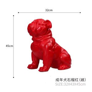 Esculturas de <span class=keywords><strong>Bulldog</strong></span> Inglés, estatua de resina roja y negra barata, venta al por mayor de fábrica - Product Image 4