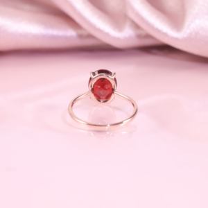 Anillo <span class=keywords><strong>de</strong></span> oro rosa sólido 14K 18K <span class=keywords><strong>de</strong></span> compromiso personalizado para mujer, 3 quilates, <span class=keywords><strong>piedra</strong></span> <span class=keywords><strong>natural</strong></span> roja grande, venta al por mayor, anillo <span class=keywords><strong>de</strong></span> oro granate ovalado - Product Image 4