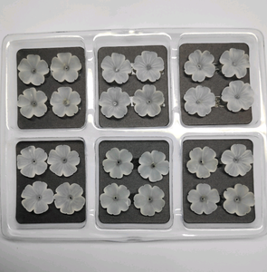 Pierre précieuse en quartz blanc givré en forme de fleur, taille T-2F 16mm/18mm, pour la création de bijoux - Product Image 5